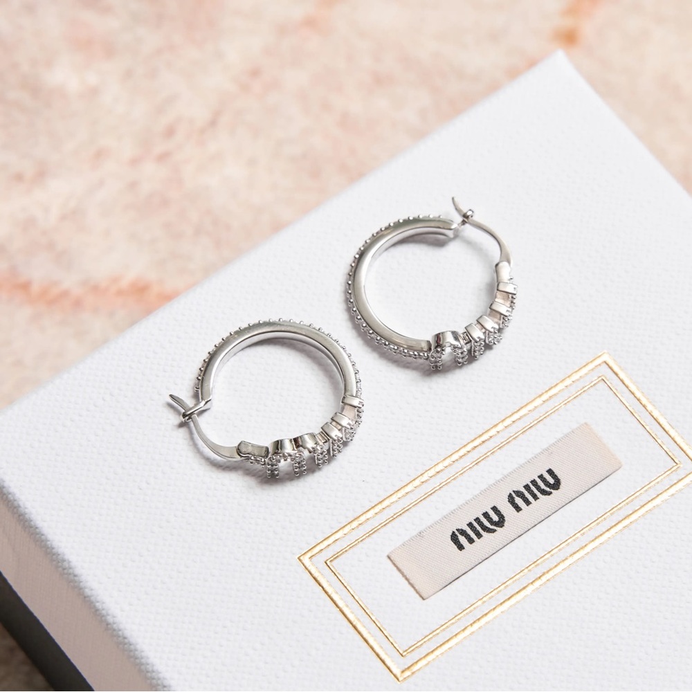 MIU MIU Metal Earrings With Crystals